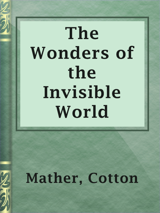Imagen de portada para The Wonders of the Invisible World